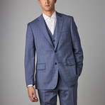 Via Roma // 3-Piece Classic Half-Canvas Suit // Slate Blue Plaid (US: 40S)