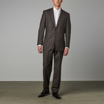 Via Roma // Classic Half-Canvas Suit // Taupe Plaid (US: 38S)