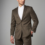 Paolo Lercara // Modern-Fit Suit // Brown Pinstripe (US: 36S)