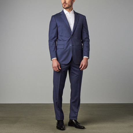 Paolo Lercara // Modern-Fit Suit // Blue Textured (US: 40R)