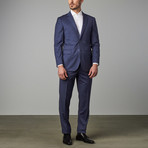 Paolo Lercara // Modern-Fit Suit // Blue Textured (US: 36R)