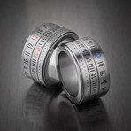 Ring Clock // Metal Ring + Orange LED (Size: 13.5)