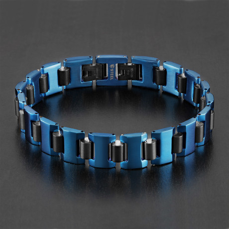 Dual Finish Cylinder Link Bracelet