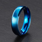 Satin Beveled Ring // Blue IP (Size 8)