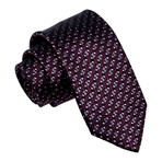 Geometric Houndstooth Tie // Burgundy + Black + White