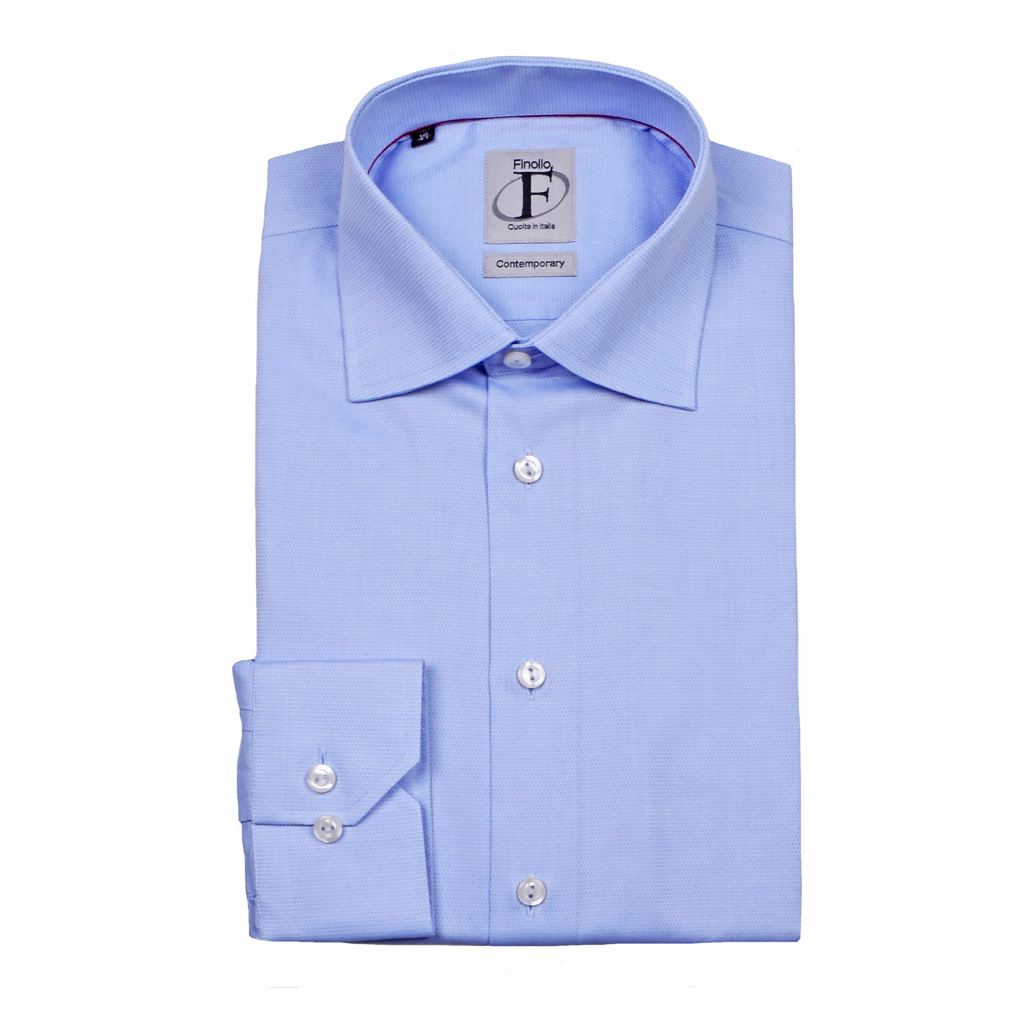 Pinpoint Weave Textured Button-Down Shirt // Light Blue (US: 15R ...
