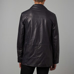 Reversible Leather Flap Pocket Coat // Navy (Euro: 54)