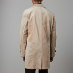 Suede Collared Coat // Beige (Euro: 50)