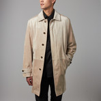 Suede Collared Coat // Beige (Euro: 50)