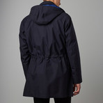 2-Piece Long Coat + Jacket Vest Set // Navy (S)