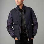 2-Piece Long Coat + Jacket Vest Set // Navy (S)