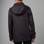 Toggle Long Hooded Duffle Coat // Navy (Euro: 46)