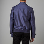 Collared Zip-Up Jacket // Blue (L)