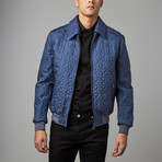 Quilted Bomber Jacket // Blue (S)