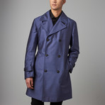 Silk Blend Trench Coat // Blue (L)