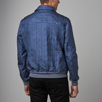 Quilted Bomber Jacket // Blue (M)