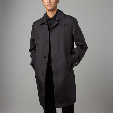 Silk Blend Long Button-Up Coat // Black (S)