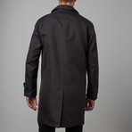 Silk Blend Long Button-Up Coat // Black (S)