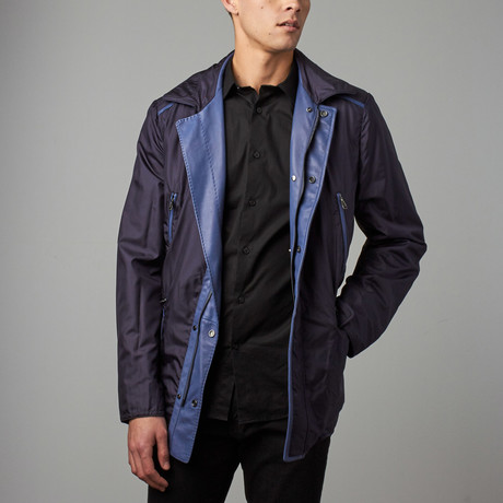 Reversible Leather Flap Pocket Coat // Black + Gray (Euro: 46)