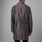 Silk Blend Trench Coat // Black + Gray (L)