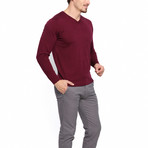 Utku V-Neck Sweater // Plum (S)