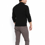 Coty English Rib Zip Cardigan // Black (S)