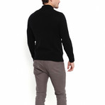 Corviglia Mock Neck Zip Cardigan // Black (M)