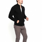 Corviglia Mock Neck Zip Cardigan // Black (M)