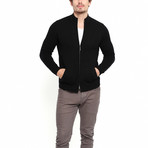 Corviglia Mock Neck Zip Cardigan // Black (M)