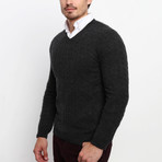 Amerigo Cashmere Blend V-Neck Sweater // Anthracite (XL)