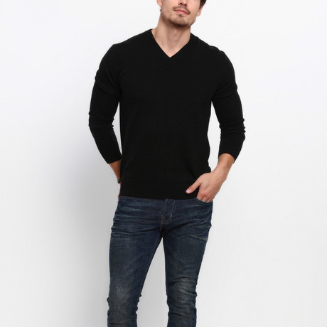 Koray V-Neck Sweater // Black (L)