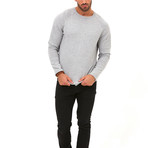 Coty Ribbed Shoulder Crew Neck Sweater // Light Grey Melange (L)