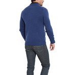 Corviglia Mock Neck Zip Cardigan // Orient Blue (S)