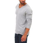 Coty V-Neck Sweater // Light Grey Melange (M)