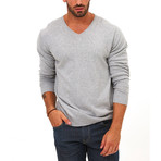 Coty V-Neck Sweater // Light Grey Melange (XL)