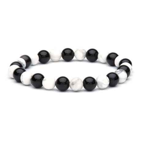 Virbius // Black Agate & White Turquoise Bracelet