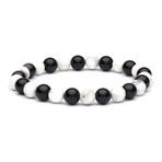 Virbius // Black Agate & White Turquoise Bracelet