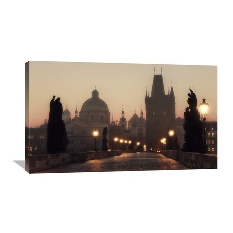 The Charles Bridge Before Dawn (22"W x 13"H x 1.5"D)