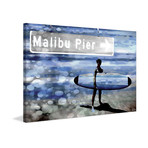 Surf at Malibu Pier // Canvas (18"W x 12"H x 1.5"D)