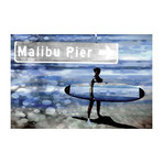 Surf at Malibu Pier // Canvas (18"W x 12"H x 1.5"D)