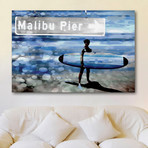 Surf at Malibu Pier // Canvas (18"W x 12"H x 1.5"D)