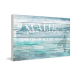 Malibu Surfing // White Wood (18"W x 12"H x 1.5"D)