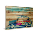 Beach Driving // Pine Wood (36"W x 24"H x 1.5"D)