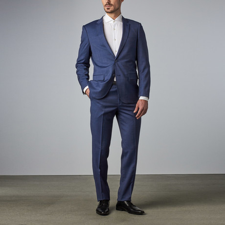 Bella Vita // Slim-Fit Suit // Medium Blue Pindot (US: 36S)