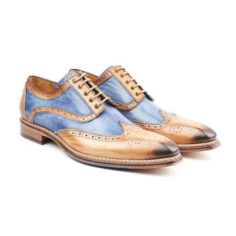 Veloce Wing-Tip Derby // Deep Blue + Brown (Euro: 40)