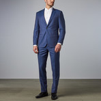 Bella Vita // Slim-Fit Suit // Blue Herringbone (US: 38R)