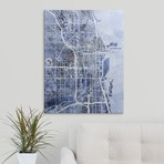 Chicago Street Map // Blue (18"W x 24"H x 1.5"D)