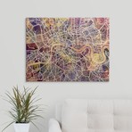 London England Street Map // Multi-Color (24"W x 18"H x 1.5"D)