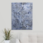 Denver Colorado Street Map // Blue (18"W x 24"H x 1.5"D)