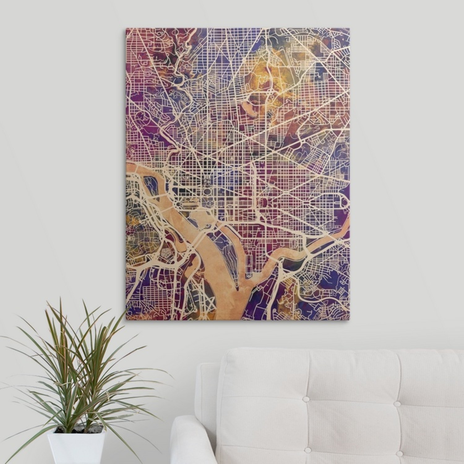 Washington Dc Street Map Multi Color 18w X 24h X 15d Michael Tompsett Touch Of Modern 3853